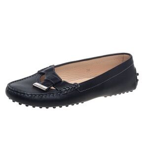 TOD’S Black Leather Bow Slip On Loafers EU 37/US 7